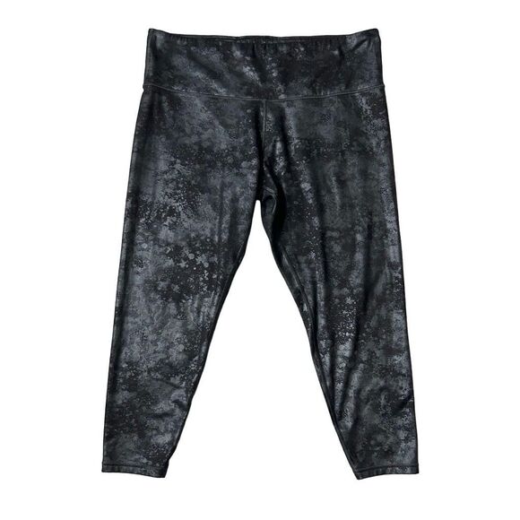 Athleta Pants - Athleta Elation Ultra High Rise Misty Lace Tight Black Powervita Size 2X